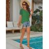 imageATHMILE Womens Summer Tops V Neck T Shirts Swiss Dot Puff Sleeve Tops Loose Casual TshirtsGreen