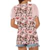 imageATHMILE Womens Summer Tops V Neck T Shirts Swiss Dot Puff Sleeve Tops Loose Casual TshirtsThe Butterfly