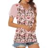 imageATHMILE Womens Summer Tops V Neck T Shirts Swiss Dot Puff Sleeve Tops Loose Casual TshirtsThe Butterfly