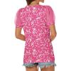 imageATHMILE Womens Summer Tops V Neck T Shirts Swiss Dot Puff Sleeve Tops Loose Casual TshirtsThe Pink Dots