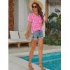 imageATHMILE Womens Summer Tops V Neck T Shirts Swiss Dot Puff Sleeve Tops Loose Casual TshirtsThe Pink Dots