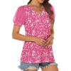 imageATHMILE Womens Summer Tops V Neck T Shirts Swiss Dot Puff Sleeve Tops Loose Casual TshirtsThe Pink Dots