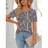 imageATHMILE Womens T Shirts Short Sleeve Summer Tops Pleated Dressy Casual Blouses Spring Clothes Beach Vacation 2025Bohemian Color
