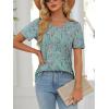 imageATHMILE Womens T Shirts Short Sleeve Summer Tops Pleated Dressy Casual Blouses Spring Clothes Beach Vacation 2025Green Floral