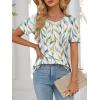 imageATHMILE Womens T Shirts Short Sleeve Summer Tops Pleated Dressy Casual Blouses Spring Clothes Beach Vacation 2025Multileaf