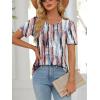imageATHMILE Womens T Shirts Short Sleeve Summer Tops Pleated Dressy Casual Blouses Spring Clothes Beach Vacation 2025Tiedye Brown