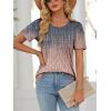imageATHMILE Womens T Shirts Short Sleeve Summer Tops Pleated Dressy Casual Blouses Spring Clothes Beach Vacation 2025Tiedye Coral