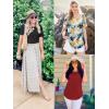 imageATHMILE Womens T Shirts Short Sleeve Summer Tops Pleated Dressy Casual Blouses Spring Clothes Beach Vacation 2025Wine Red