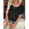 imageATHMILE Womens Tunics Loose Fit Dressy Blouses Summer Short Sleeve Tops with Curved Hem Beach Vacation Clothes for WomenBlack