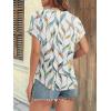 imageATHMILE Womens Tunics Loose Fit Dressy Blouses Summer Short Sleeve Tops with Curved Hem Beach Vacation Clothes for WomenColorful Leaf