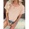 imageATHMILE Womens Tunics Loose Fit Dressy Blouses Summer Short Sleeve Tops with Curved Hem Beach Vacation Clothes for WomenCoral Red