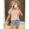 imageATHMILE Womens Tunics Loose Fit Dressy Blouses Summer Short Sleeve Tops with Curved Hem Beach Vacation Clothes for WomenCoral Red