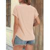 imageATHMILE Womens Tunics Loose Fit Dressy Blouses Summer Short Sleeve Tops with Curved Hem Beach Vacation Clothes for WomenCoral Red