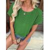 imageATHMILE Womens Tunics Loose Fit Dressy Blouses Summer Short Sleeve Tops with Curved Hem Beach Vacation Clothes for WomenGreen