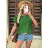 imageATHMILE Womens Tunics Loose Fit Dressy Blouses Summer Short Sleeve Tops with Curved Hem Beach Vacation Clothes for WomenGreen