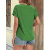 imageATHMILE Womens Tunics Loose Fit Dressy Blouses Summer Short Sleeve Tops with Curved Hem Beach Vacation Clothes for WomenGreen