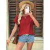 imageATHMILE Womens Tunics Loose Fit Dressy Blouses Summer Short Sleeve Tops with Curved Hem Beach Vacation Clothes for WomenRed