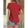 imageATHMILE Womens Tunics Loose Fit Dressy Blouses Summer Short Sleeve Tops with Curved Hem Beach Vacation Clothes for WomenRed