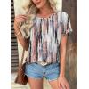 imageATHMILE Womens Tunics Loose Fit Dressy Blouses Summer Short Sleeve Tops with Curved Hem Beach Vacation Clothes for WomenTie Dye