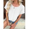 imageATHMILE Womens Tunics Loose Fit Dressy Blouses Summer Short Sleeve Tops with Curved Hem Beach Vacation Clothes for WomenWhite