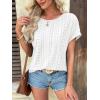 imageATHMILE Womens Tunics Loose Fit Dressy Blouses Summer Short Sleeve Tops with Curved Hem Beach Vacation Clothes for WomenWhite