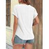imageATHMILE Womens Tunics Loose Fit Dressy Blouses Summer Short Sleeve Tops with Curved Hem Beach Vacation Clothes for WomenWhite