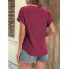 imageATHMILE Womens Tunics Loose Fit Dressy Blouses Summer Short Sleeve Tops with Curved Hem Beach Vacation Clothes for WomenWine Red