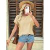 imageATHMILE Womens Tunics Loose Fit Dressy Blouses Summer Short Sleeve Tops with Curved Hem Beach Vacation Clothes for WomenYellow