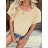 imageATHMILE Womens Tunics Loose Fit Dressy Blouses Summer Short Sleeve Tops with Curved Hem Beach Vacation Clothes for WomenYellow