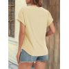 imageATHMILE Womens Tunics Loose Fit Dressy Blouses Summer Short Sleeve Tops with Curved Hem Beach Vacation Clothes for WomenYellow