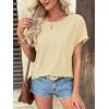 imageATHMILE Womens Tunics Loose Fit Dressy Blouses Summer Short Sleeve Tops with Curved Hem Beach Vacation Clothes for WomenYellow