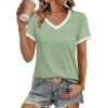 imageATHMILE Womens Short Sleeve TShirts Summer Tops Casual Soft Tunic V Neck Basic Workout Clothes Spring Fashion Outfits 2025Green