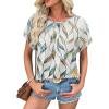 imageATHMILE Womens Tunics Loose Fit Dressy Blouses Summer Short Sleeve Tops with Curved Hem Beach Vacation Clothes for WomenColorful Leaf