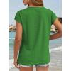 imageATHMILE Tops for Women Trendy Short Sleeve Shirts Dressy Casual Cap Blouses with Curved Hem Summer ClothingGreen