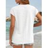 imageATHMILE Tops for Women Trendy Short Sleeve Shirts Dressy Casual Cap Blouses with Curved Hem Summer ClothingWhite