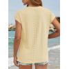 imageATHMILE Tops for Women Trendy Short Sleeve Shirts Dressy Casual Cap Blouses with Curved Hem Summer ClothingYellow