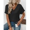 imageATHMILE V Neck T Shirts for Women Summer Tops Soft Casual Short Sleeve Cute Basic Trendy Outfits 2025Black
