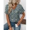 imageATHMILE V Neck T Shirts for Women Summer Tops Soft Casual Short Sleeve Cute Basic Trendy Outfits 2025Floralblue