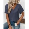 imageATHMILE V Neck T Shirts for Women Summer Tops Soft Casual Short Sleeve Cute Basic Trendy Outfits 2025Navy Blue