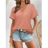 imageATHMILE V Neck T Shirts for Women Summer Tops Soft Casual Short Sleeve Cute Basic Trendy Outfits 2025Pink