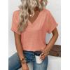 imageATHMILE V Neck T Shirts for Women Summer Tops Soft Casual Short Sleeve Cute Basic Trendy Outfits 2025Pink