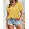 imageATHMILE V Neck T Shirts for Women Summer Tops Soft Casual Short Sleeve Cute Basic Trendy Outfits 2025Yellow