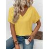 imageATHMILE V Neck T Shirts for Women Summer Tops Soft Casual Short Sleeve Cute Basic Trendy Outfits 2025Yellow