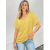 imageATHMILE V Neck T Shirts for Women Summer Tops Soft Casual Short Sleeve Cute Basic Trendy Outfits 2025Yellow