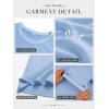 imageATHMILE Womens Short Sleeve Tops Striped Color Block T Shirts Summer Crewneck Loose Casual Tee 2025Light Blue