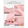 imageATHMILE Womens Short Sleeve Tops Striped Color Block T Shirts Summer Crewneck Loose Casual Tee 2025Light Pink