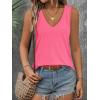 imageATHMILE Womens Tank Tops Summer Deep V Neck Loose Fit Flowy Sleeveless Shirt 2025Neon Hot Pink