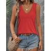 imageATHMILE Womens Tank Tops Summer Deep V Neck Loose Fit Flowy Sleeveless Shirt 2025Red