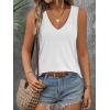 imageATHMILE Womens Tank Tops Summer Deep V Neck Loose Fit Flowy Sleeveless Shirt 2025White