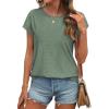 imageATHMILE Tops for Women Trendy Short Sleeve Shirts Dressy Casual Cap Blouses with Curved Hem Summer ClothingGrey Green
